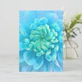 Türkisblau-Dahlia-Blume in Watercolor Wedding Einladung (Stehend Vorderseite)