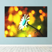 Türkisblau-Daisy in goldummantelter Leinwand (Insitu (Holzboden))