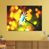 Türkisblau-Daisy in goldummantelter Leinwand (Insitu (Wohnzimmer))