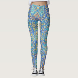 Türkisblau des marokkanischen Mosaiks in Multicolo Leggings