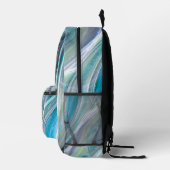 Türkisblau Eleganter Marmor Fügen Sie Ihr Monogram Bedruckter Rucksack (Rechts)