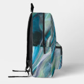 Türkisblau Eleganter Marmor Fügen Sie Ihr Monogram Bedruckter Rucksack (Links)