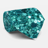 Türkisblau, Funkeln und Glitzer Krawatte (Gerollt)