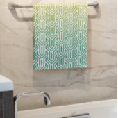 Türkisblau, gelb, Art-Déco-Muster Badhandtuch Set