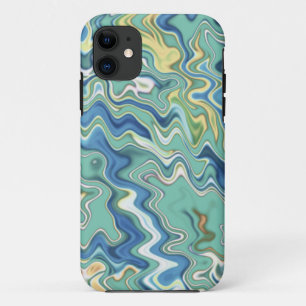 Türkisblau Gelb Chic Einzigartiges Muster Case-Mate iPhone Hülle
