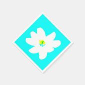Türkisblau Gelb Daisy Weiße Blume Blumenblume Serviette (Ecke)