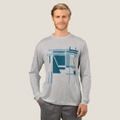 Türkisblau Geometrisch Abstrakt MCM inspiriert Tri-Blend Shirt (Volle Vorderseite)