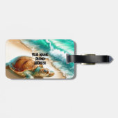 Türkisblau Gepäckanhänger (Rückseite horizontal)