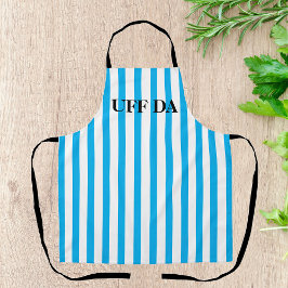 Türkisblau gestreift uff Da All-over Print-Schürze Schürze