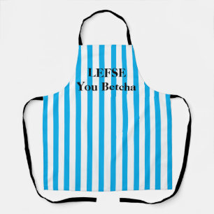 Türkisblau gestreifte Lefse All-over-Print-Schürze Schürze