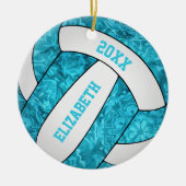 Türkisblau, Girl-Volleyball Keramik Ornament (Vorne)