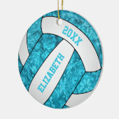 Türkisblau, Girl-Volleyball Keramik Ornament (Links)