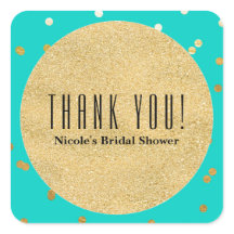 Türkisblau & goldene Shiny Confetti Dots Moderne