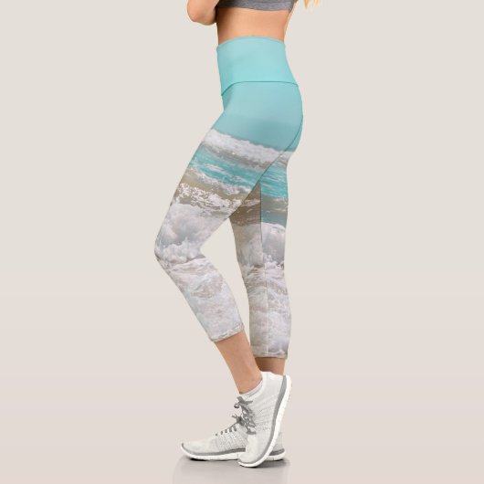 Türkisblau Himmelssee Capri Leggings (Links)
