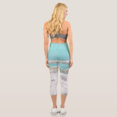 Türkisblau Himmelssee Capri Leggings (Rückseite)