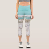 Türkisblau Himmelssee Capri Leggings (Vorderseite)