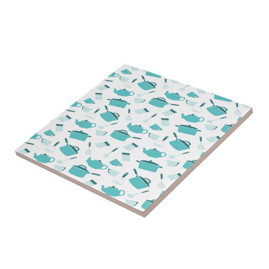 Türkisblau Küche Utensid Abstrakt Fliese (Seite)