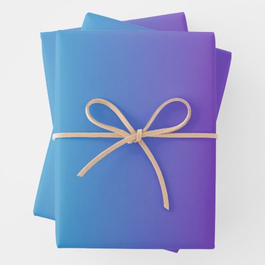 Türkisblau Lila Gradient Geschenkpapier Set (Beispiel)