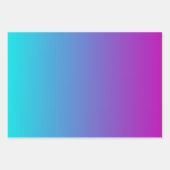 Türkisblau Lila Gradient Geschenkpapier Set (Vorderseite 3)