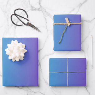 Türkisblau Lila Gradient Geschenkpapier Set