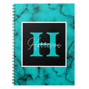 Türkisblau Marmor Ausgeklügeltes Notebook Notizblock