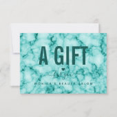 Türkisblau Marmor Elegante Girly Trendy Beauty Sal (Vorderseite)