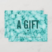 Türkisblau Marmor Elegante Girly Trendy Beauty Sal (Vorne/Hinten)