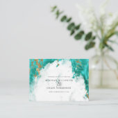 Türkisblau-Marmorfarben-Geode BarefootBride™ Visitenkarte (Stehend Vorderseite)