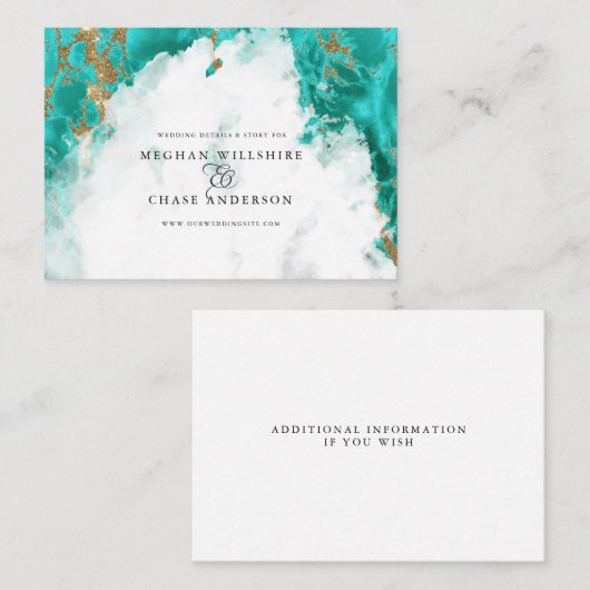 Türkisblau-Marmorfarben-Geode BarefootBride™ Visitenkarte (Vorne/Hinten)