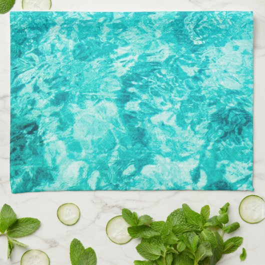 Türkisblau Meer Ozean Küchentuch (Gefaltet)