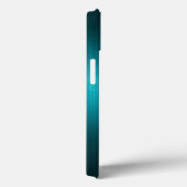 Türkisblau-Metal-Look Muster-Monogramm 2 Case-Mate iPhone Hülle (Rückseite / Rechts)