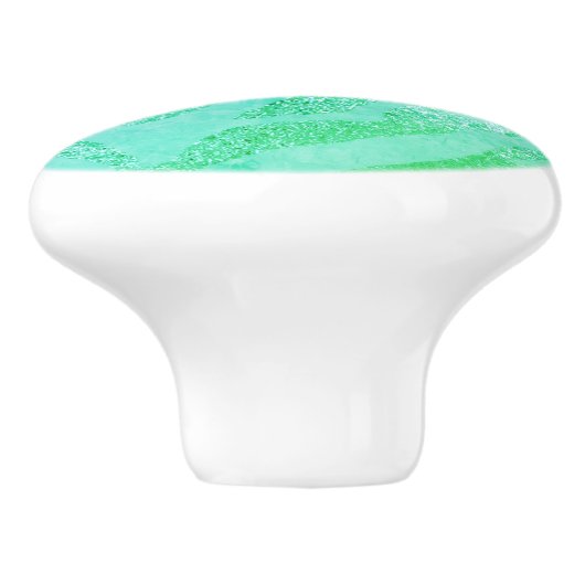 Türkisblau-metallischer Zebrastreifen Keramikknauf (Seitenansicht)