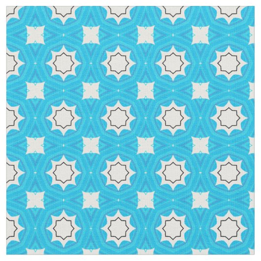 Türkisblau mit geometrischem Muster Stoff (Nahaufnahme)