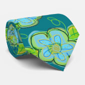 Türkisblau mit Zitronengrün Krawatte (Gerollt)