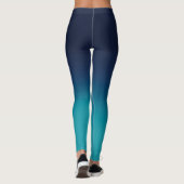 Türkisblau Ombre Elegantes Gradient Leggings (Rückseite)