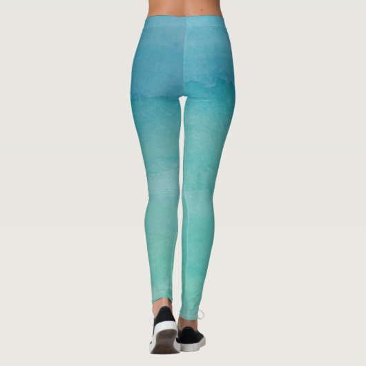 Türkisblau ombre Steigung für Leggings (Rückseite)