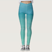 Türkisblau ombre Steigung für Leggings (Vorderseite)