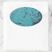 Türkisblau Ovaler Aufkleber (Tasche)