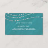 Türkisblau & Perlen Eleganter Chic Visitenkarte (Rückseite)