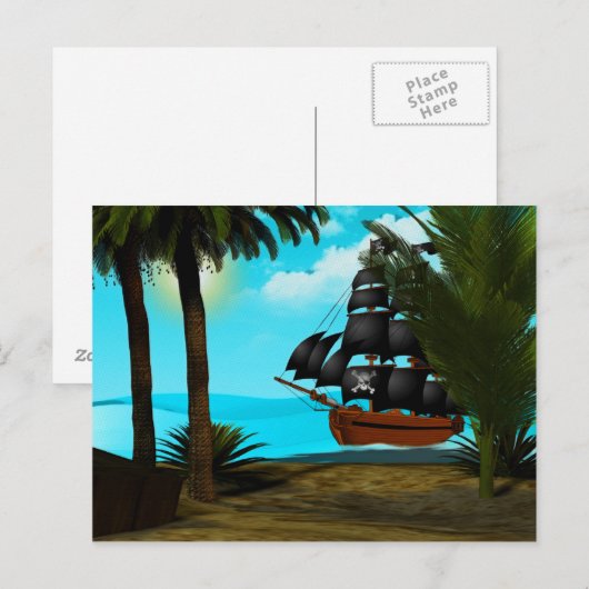 Türkisblau Postkarte (Vorne/Hinten)