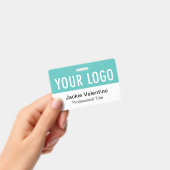 Türkisblau-PVC-Abzeichen Horizontaler Name Markier Ausweis (Handheld)