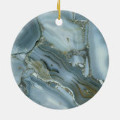 Türkisblau-Risse, graue blaue Marmorverkleidung Keramik Ornament (Hinten)