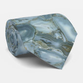 Türkisblau-Risse, graue blaue Marmorverkleidung Krawatte (Gerollt)