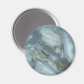 Türkisblau-Risse, graue blaue Marmorverkleidung Magnet (Vorderseite/Rückseite)