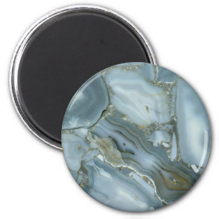 Türkisblau-Risse, graue blaue Marmorverkleidung Magnet