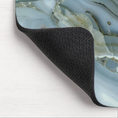 Türkisblau-Risse, graue blaue Marmorverkleidung Mousepad (Ecke)