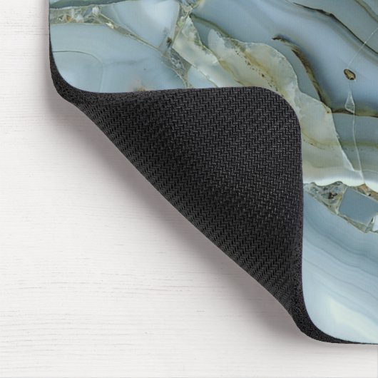 Türkisblau-Risse, graue blaue Marmorverkleidung Mousepad (Ecke)