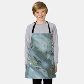 Türkisblau-Risse, graue blaue Marmorverkleidung Schürze (Getragen)