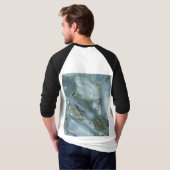 Türkisblau-Risse, graue blaue Marmorverkleidung T-Shirt (Schwarz voll)