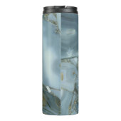 Türkisblau-Risse, graue blaue Marmorverkleidung Thermosbecher (Rückseite)